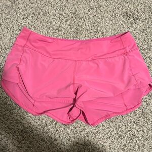 Lululemon Sonic Pink Speed Up Shorts Size 8 2.5”